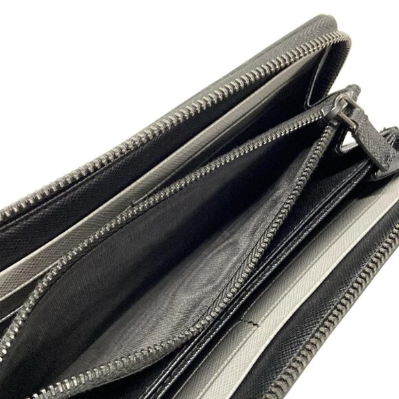Auth PRADA - Black Saffiano Leather Long Wallet - Picture 3 of 10